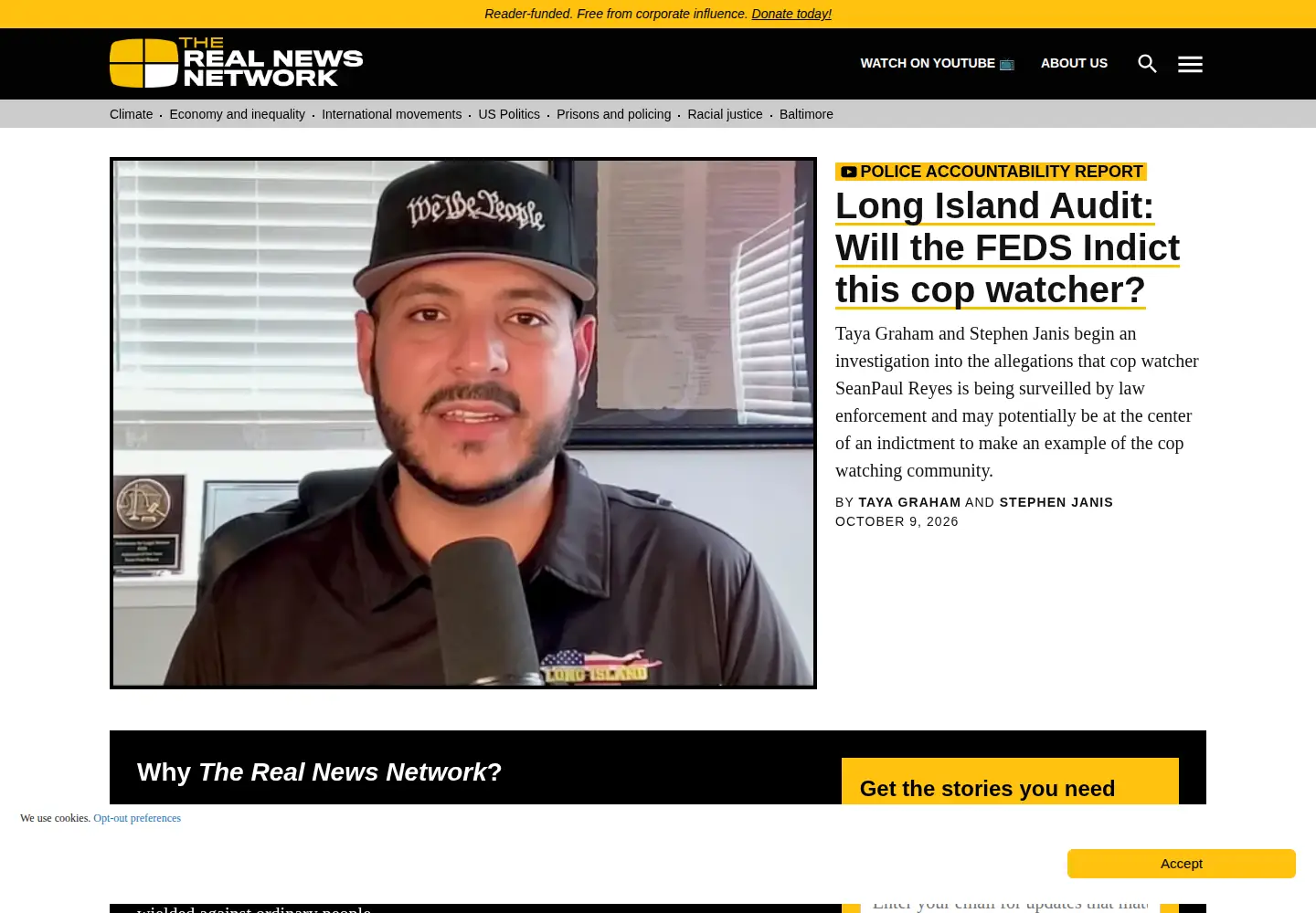 Screenshot of therealnews.com