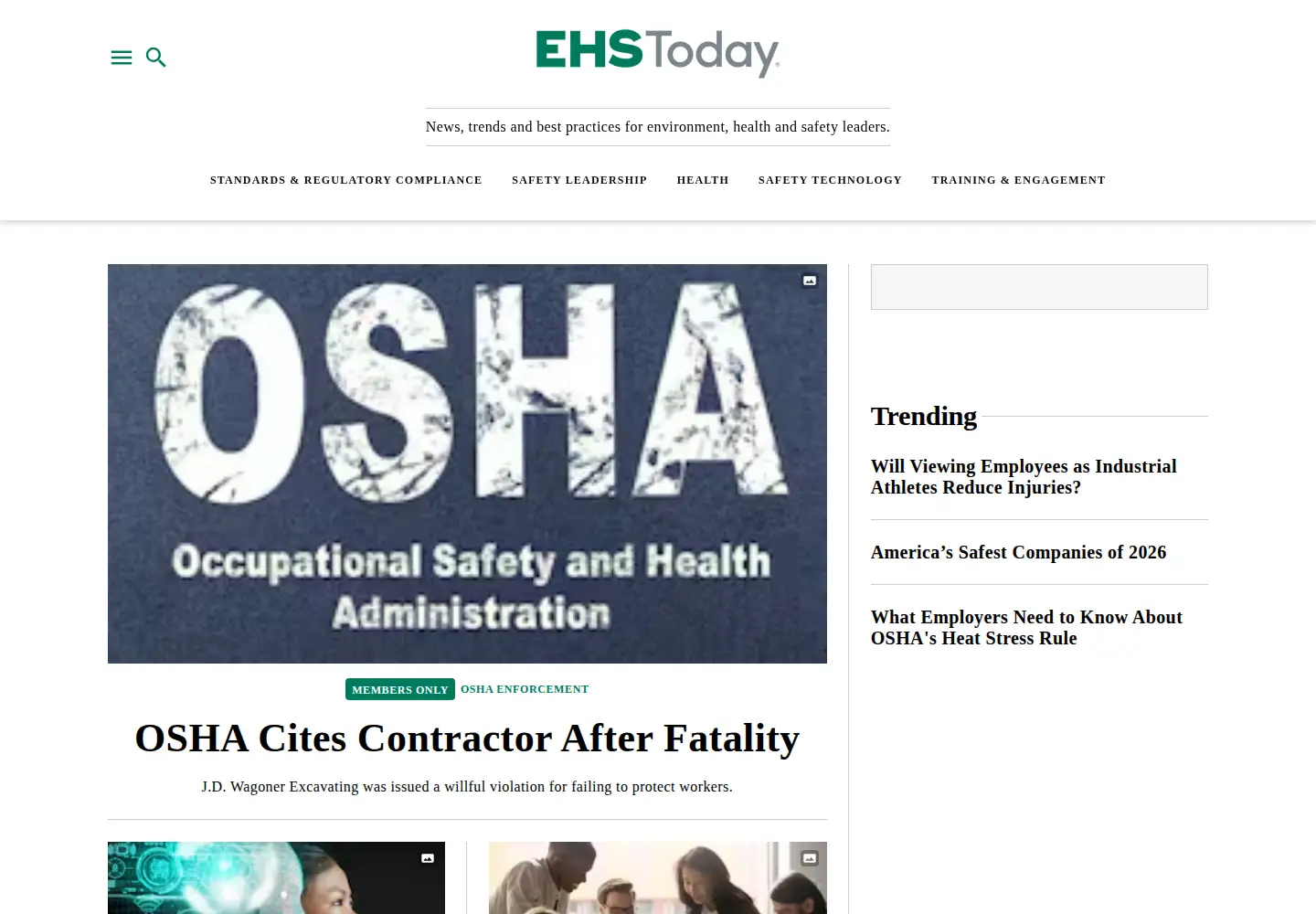 Screenshot of ehstoday.com