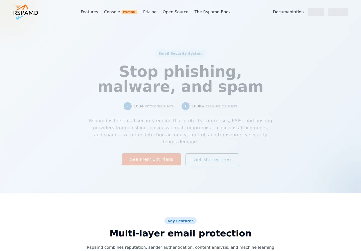 Screenshot of rspamd.com