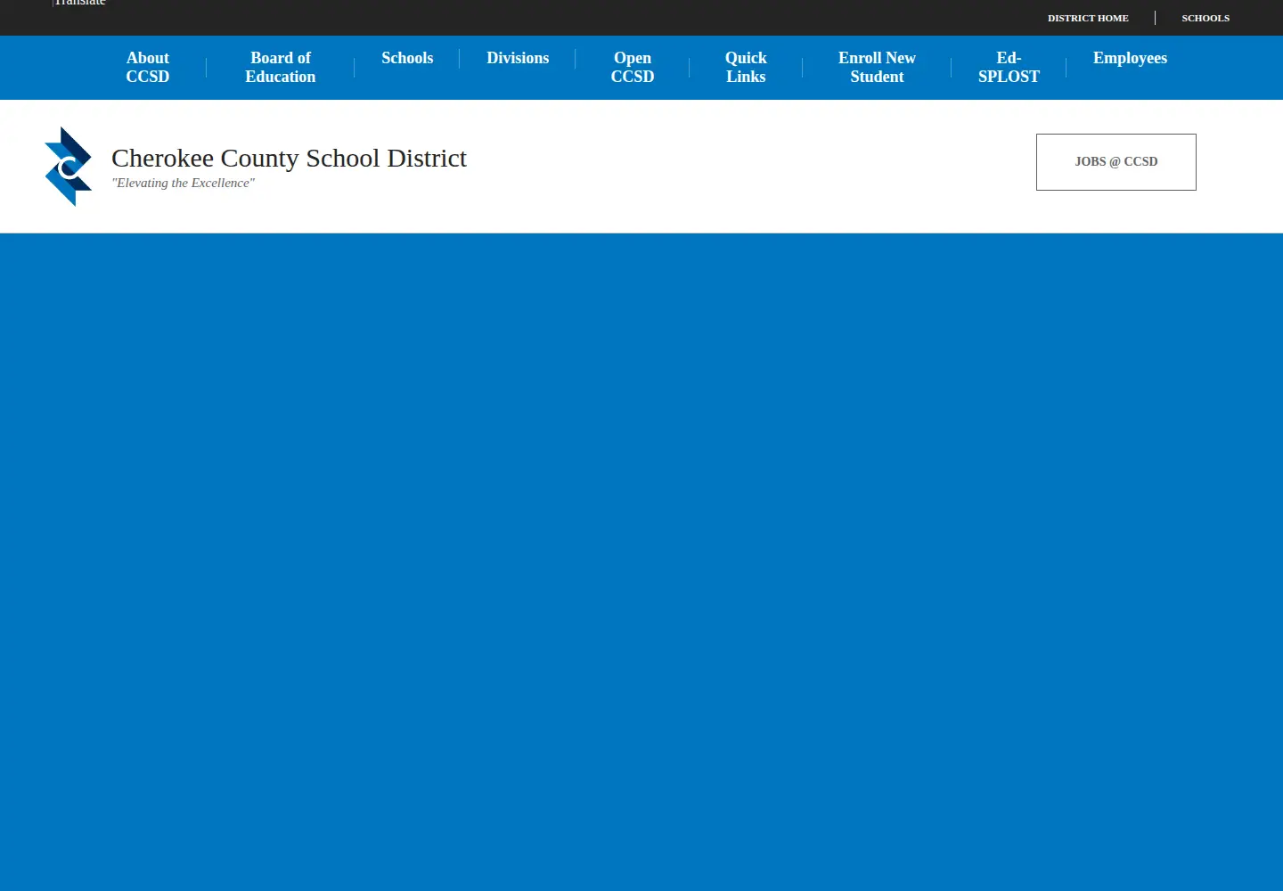 Captured homepage of cherokeek12.net in the current scan