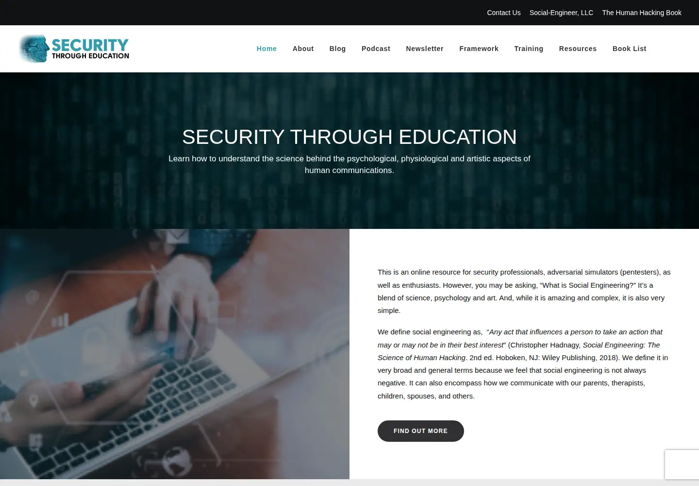 Screenshot of social-engineer.org