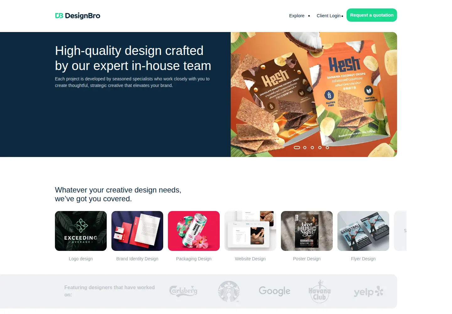 Captured homepage of designbro.com in the current scan
