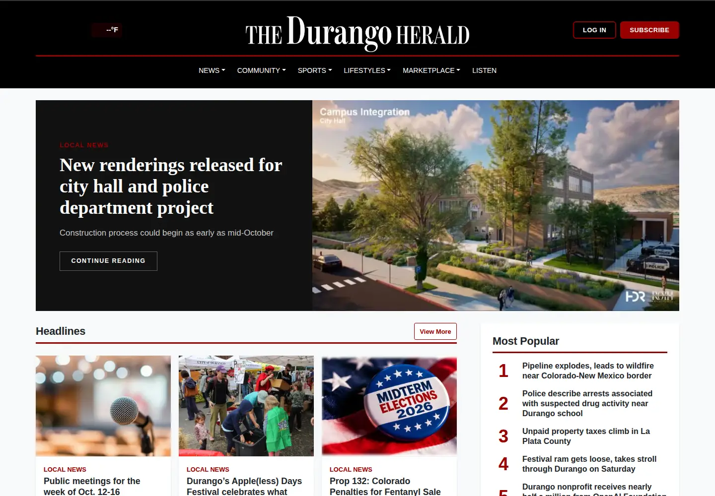Screenshot of durangoherald.com
