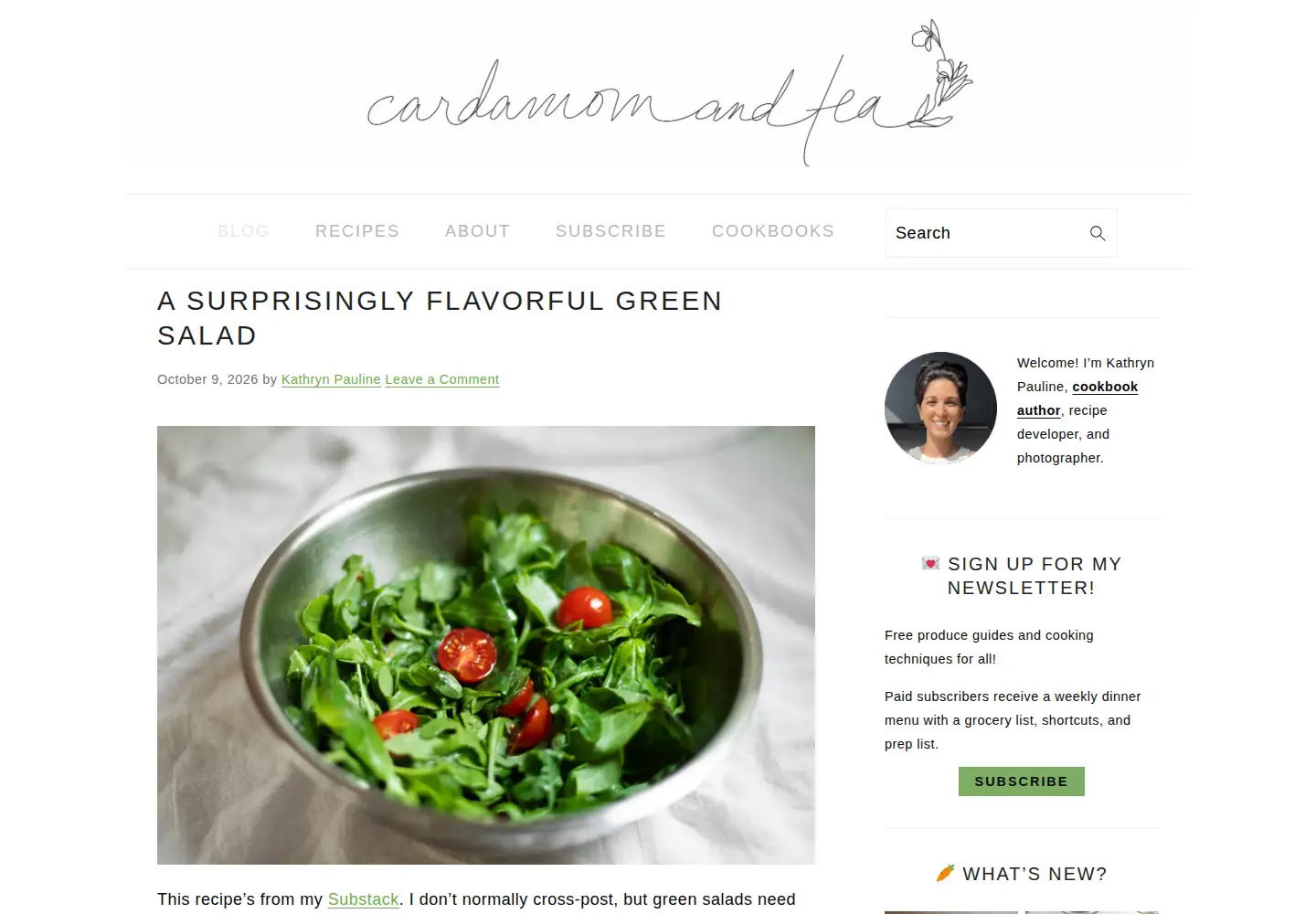 Screenshot of cardamomandtea.com
