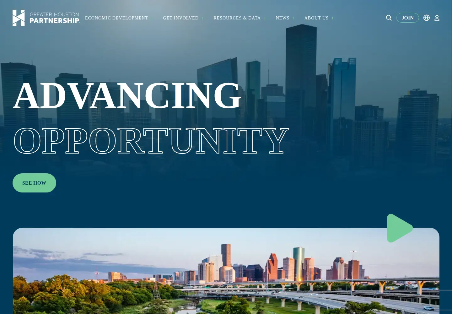 Captured homepage of houston.org in the current scan