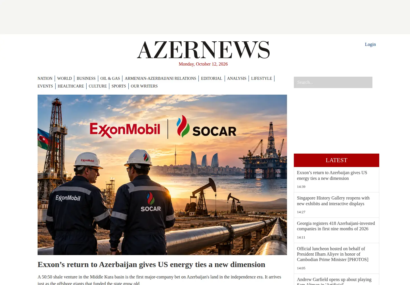 Screenshot of azernews.az