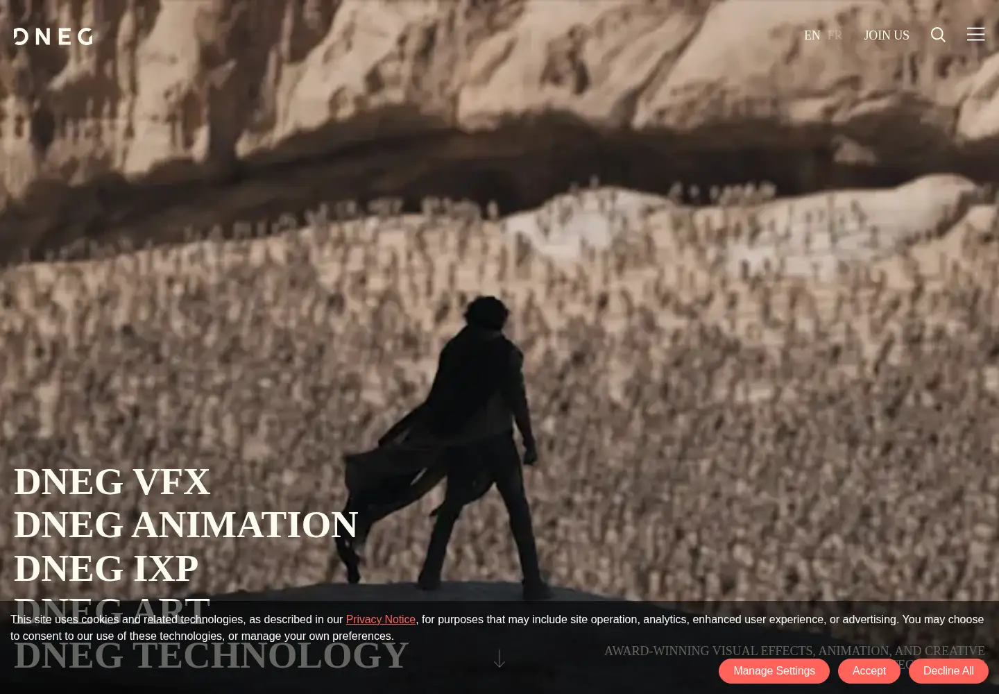 Screenshot of dneg.com