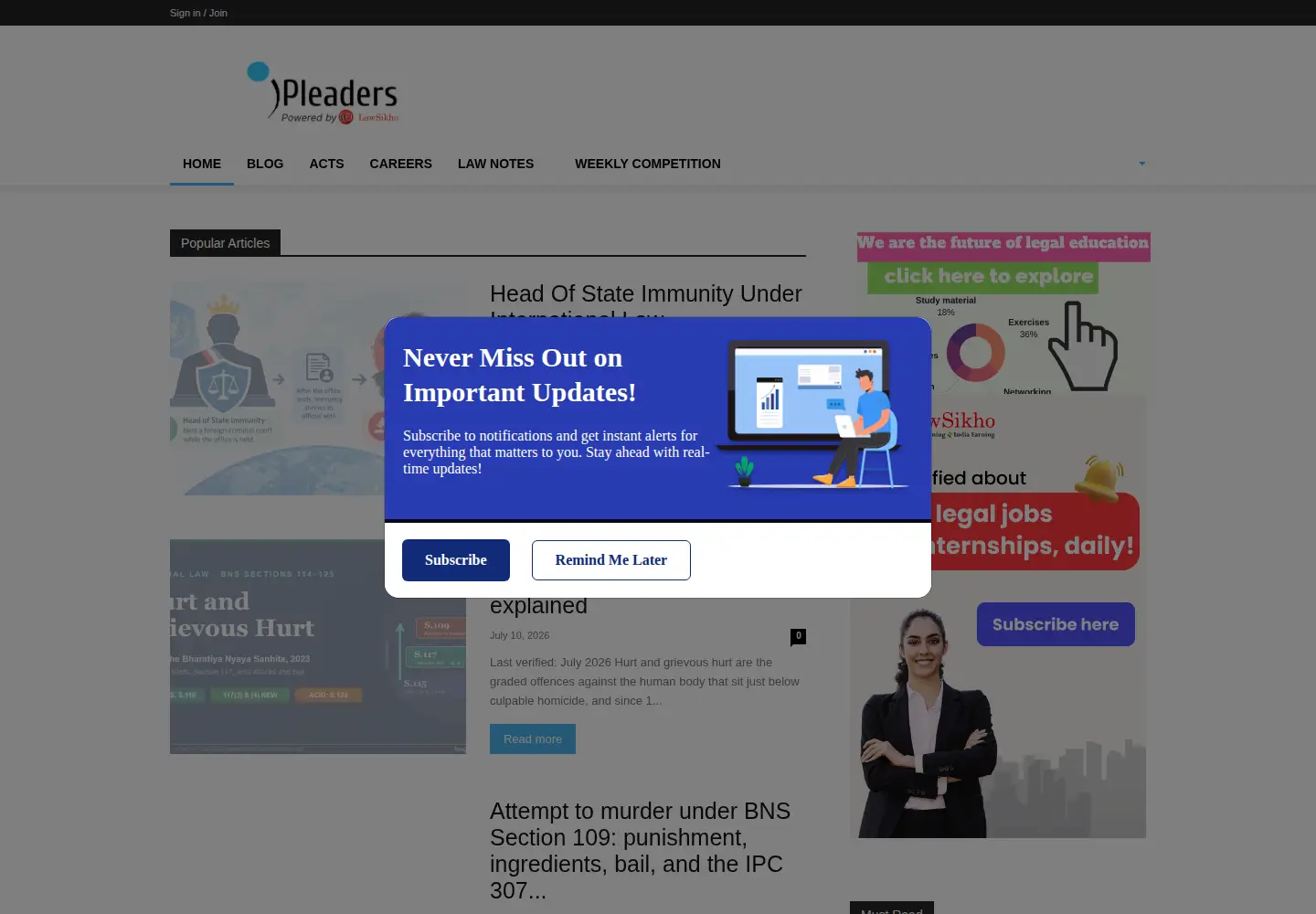 Screenshot of ipleaders.in