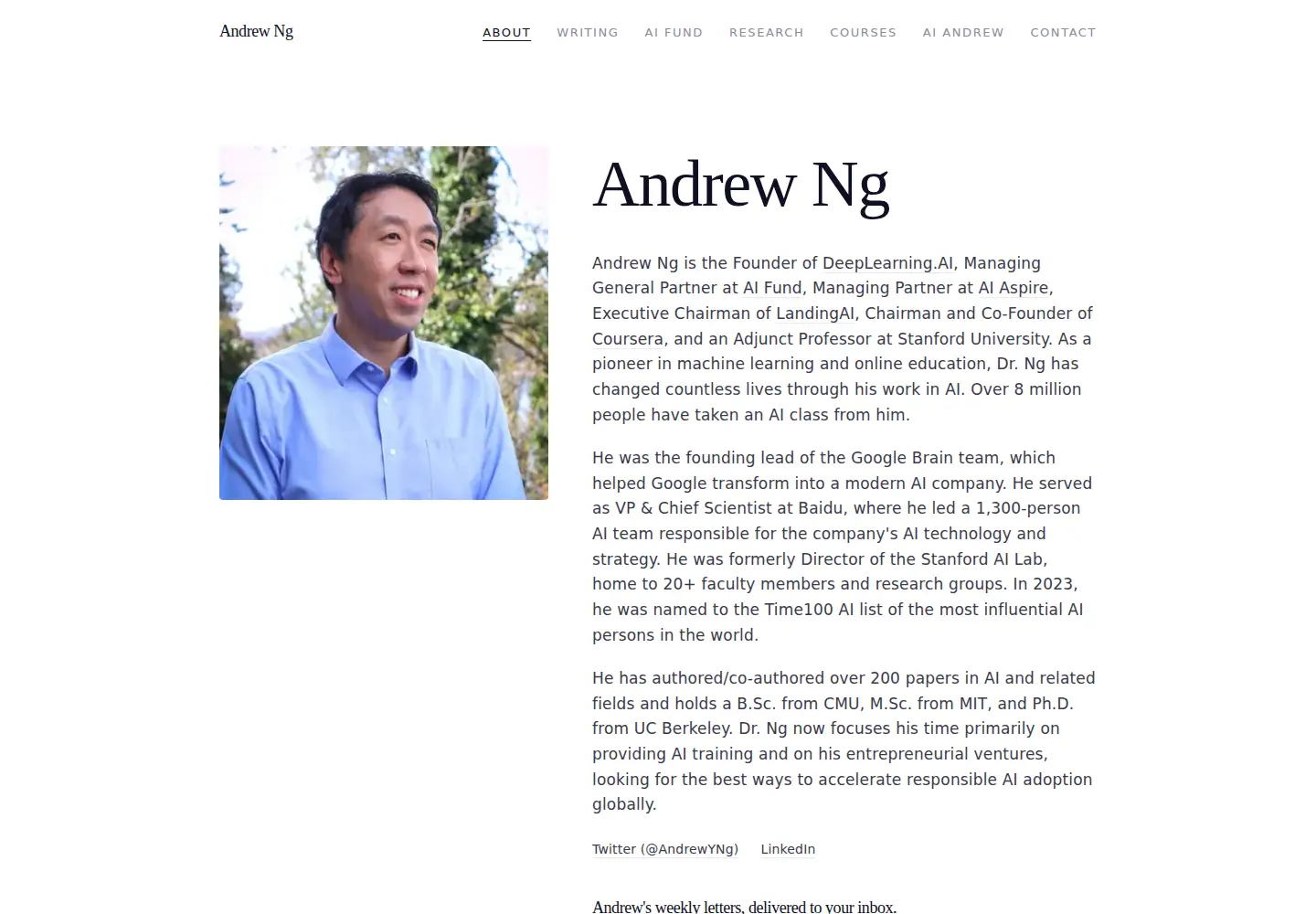 Captured homepage of andrewng.org in the current scan