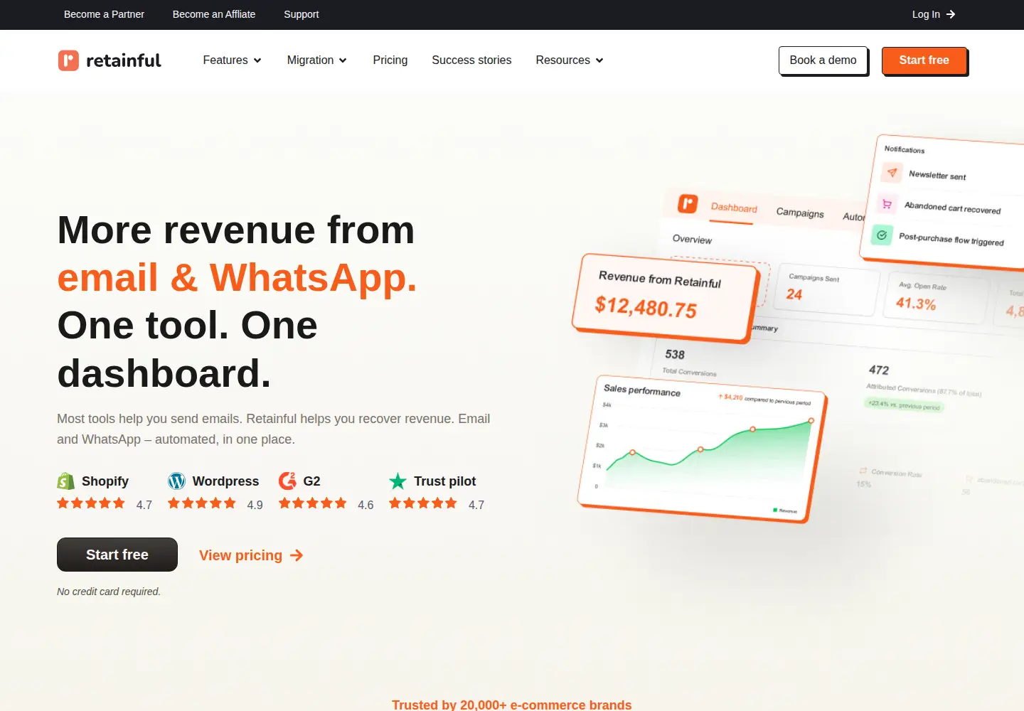 Screenshot of retainful.com