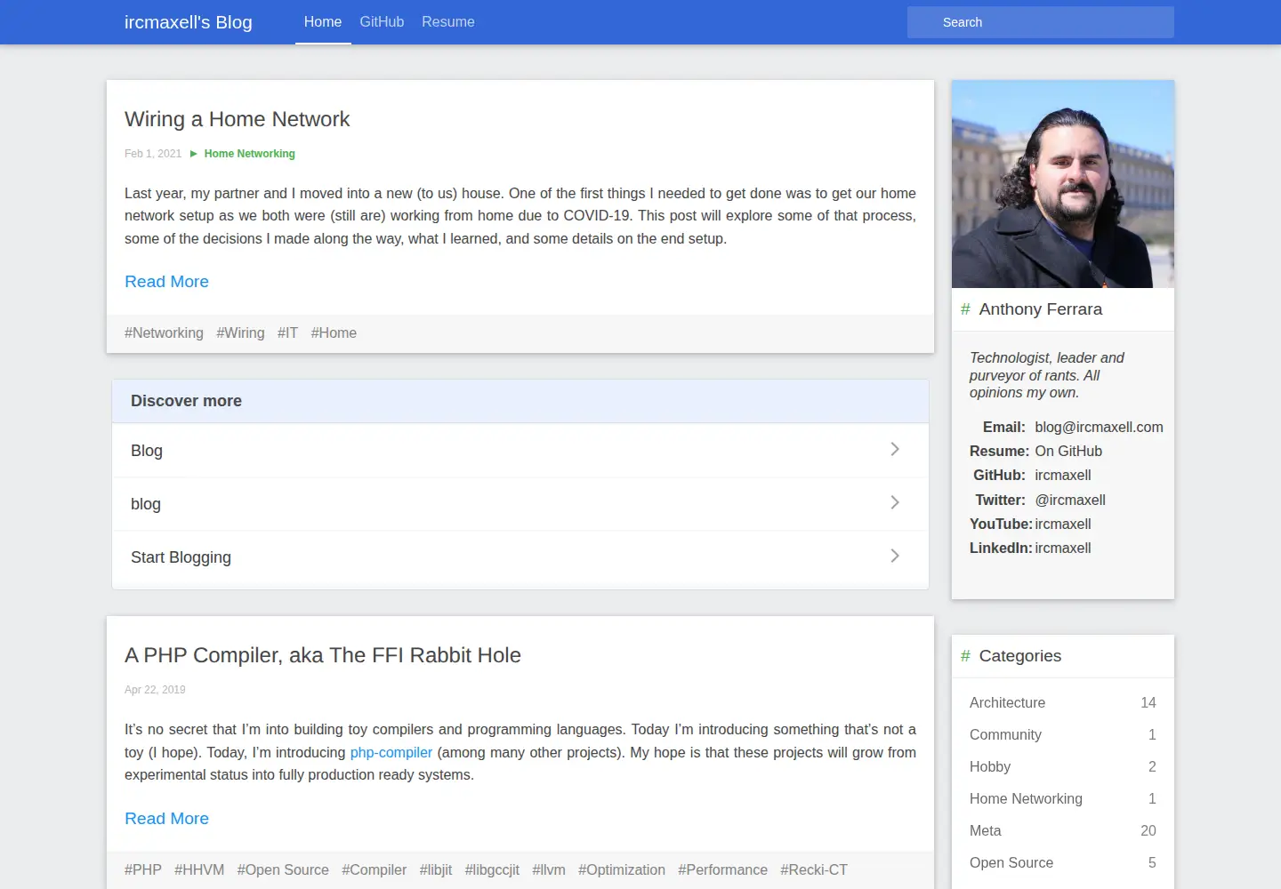 Screenshot of ircmaxell.com