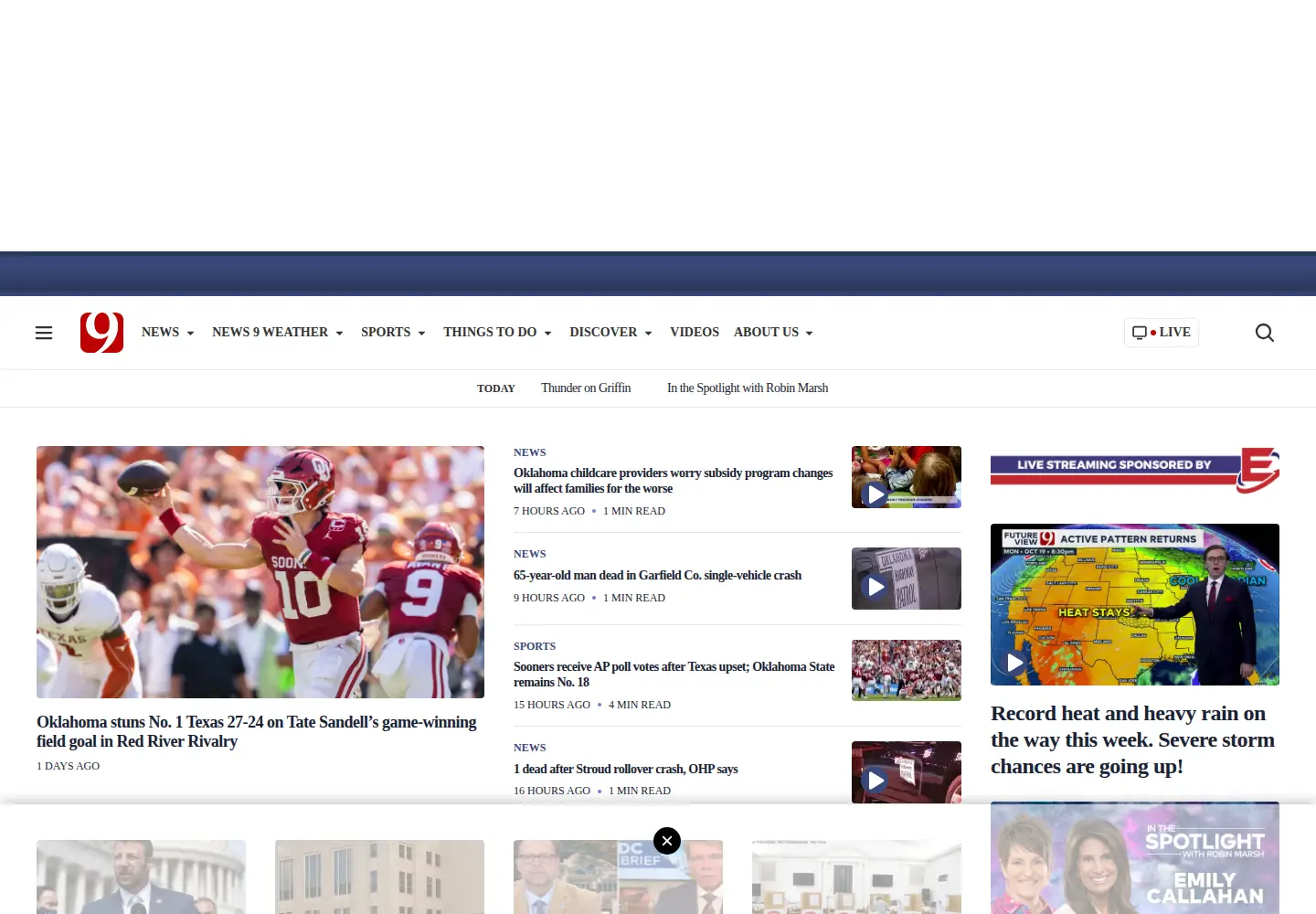 Captured homepage of news9.com in the current scan