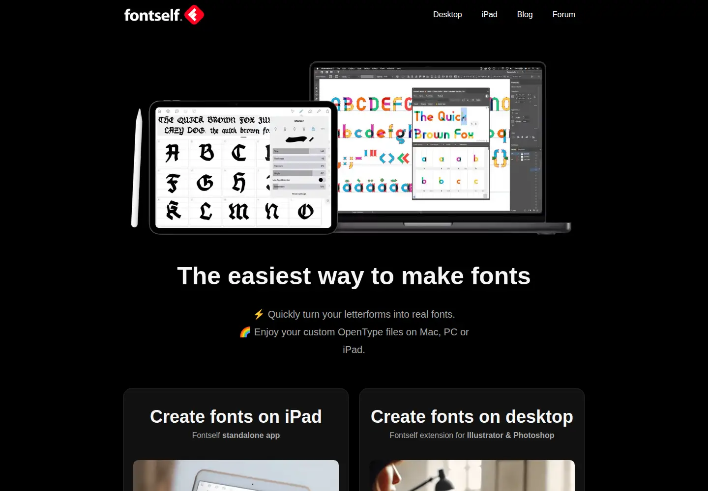Screenshot of fontself.com