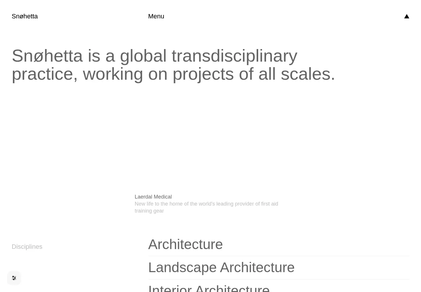 Screenshot of snohetta.com