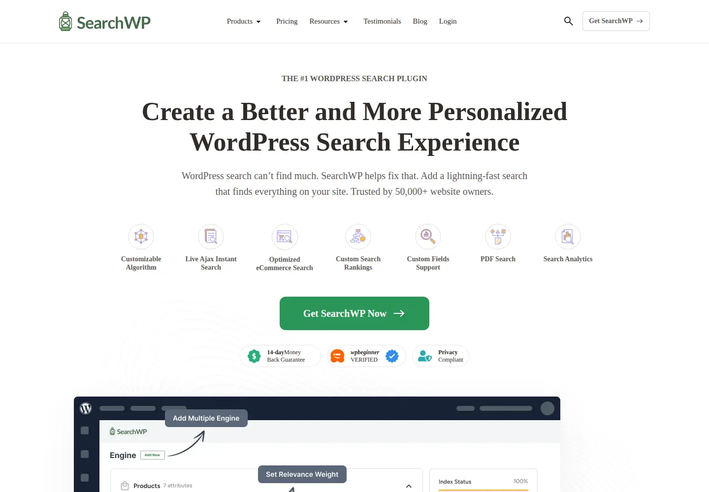 Screenshot of searchwp.com