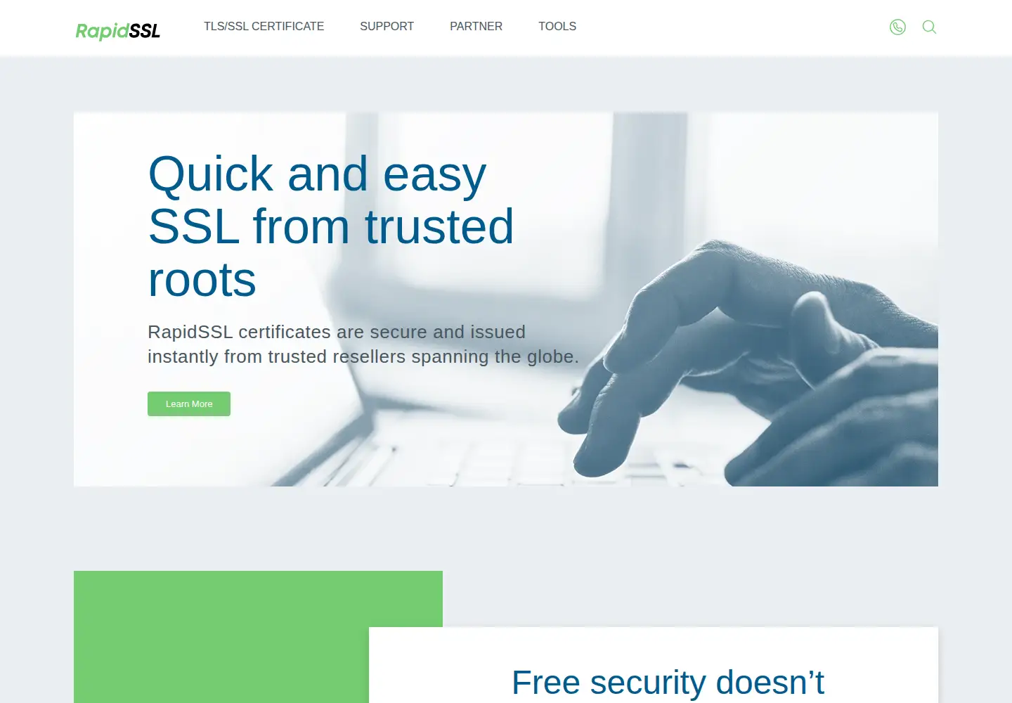 Screenshot of rapidssl.com