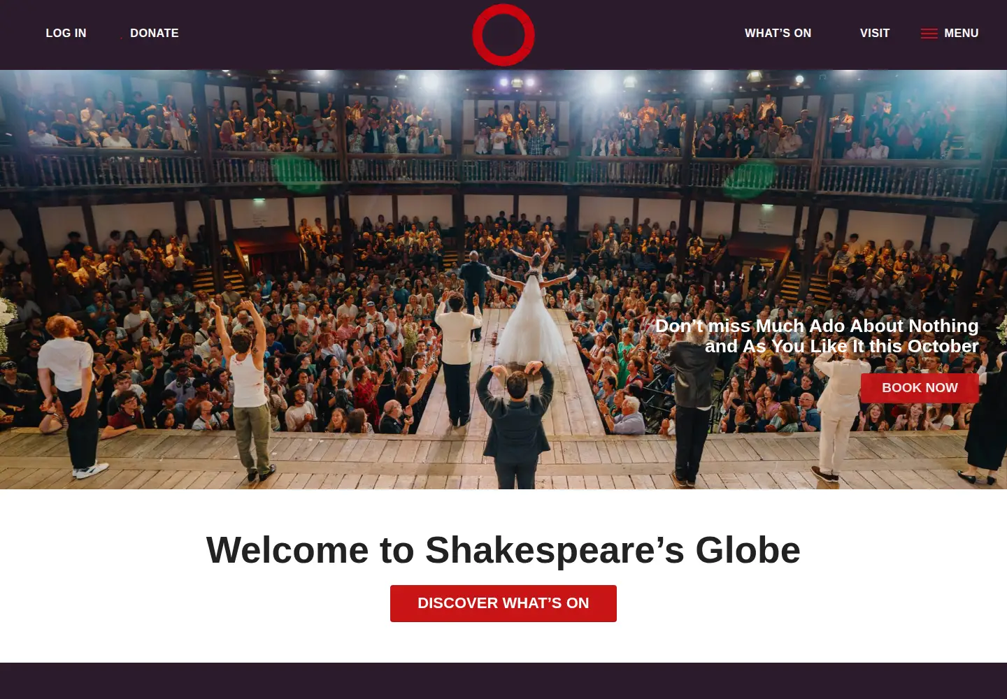 Screenshot of shakespearesglobe.com