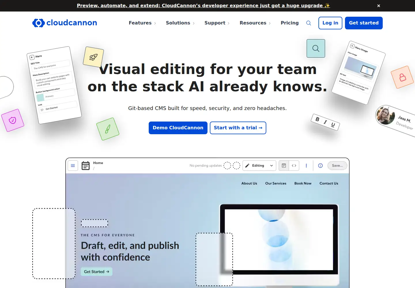 Screenshot of cloudcannon.com