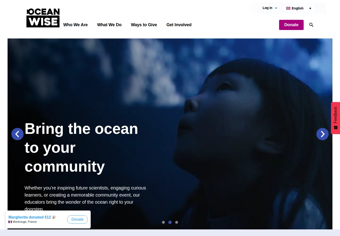 Screenshot of ocean.org