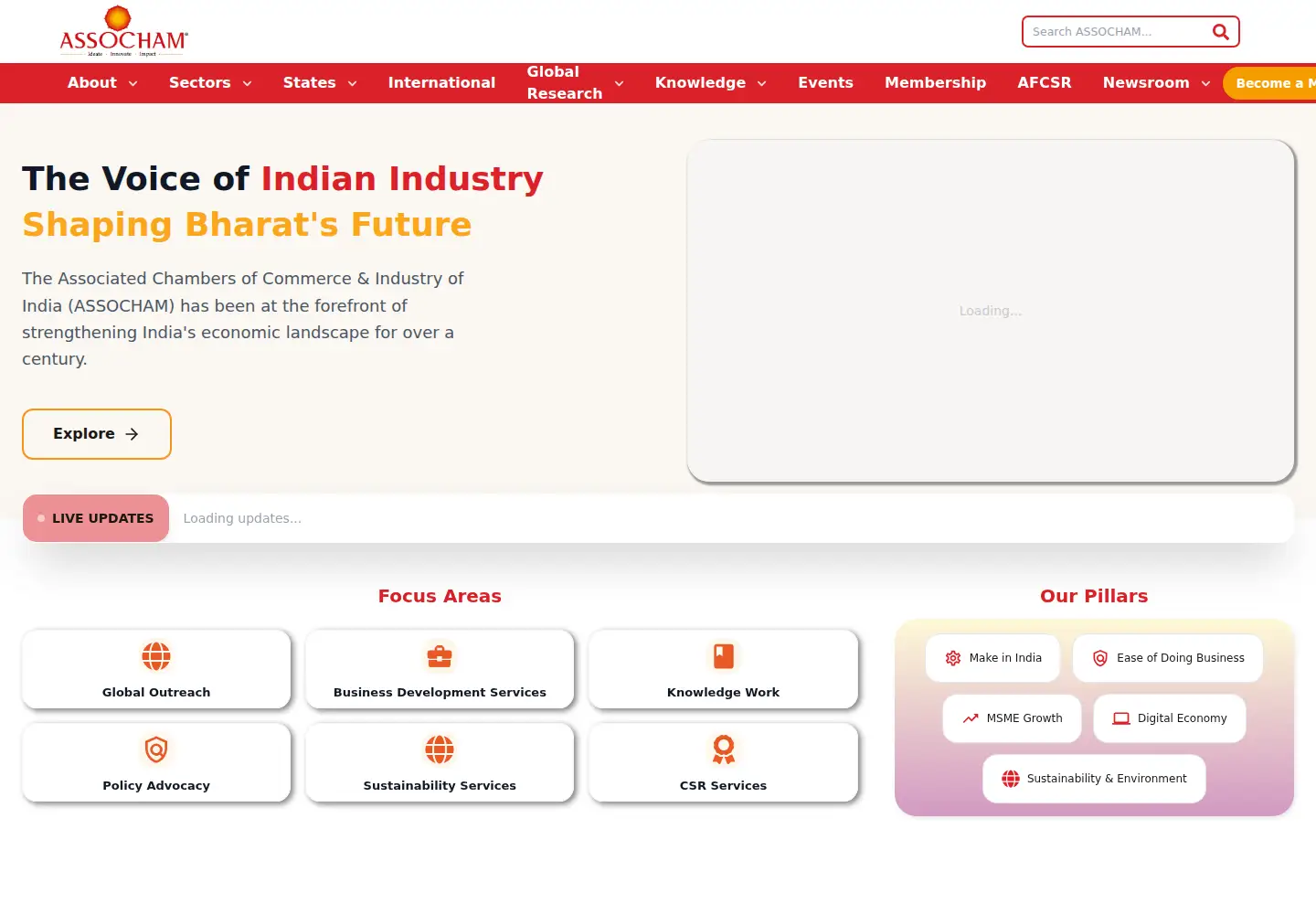 Screenshot of assocham.org