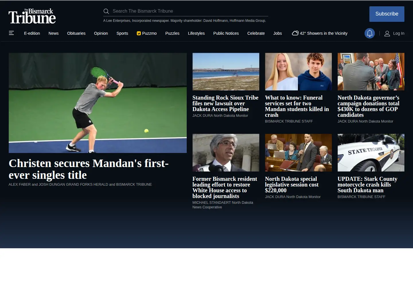 Screenshot of bismarcktribune.com