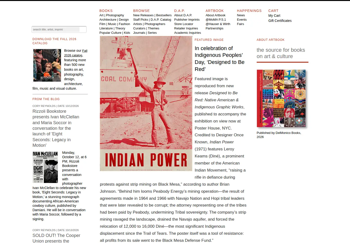 Captured homepage of artbook.com in the current scan