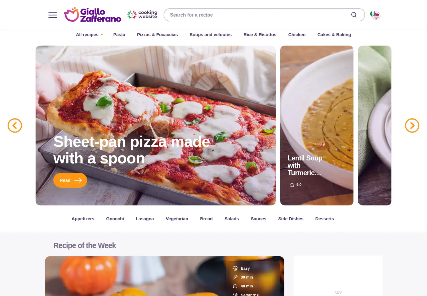 Screenshot of giallozafferano.com
