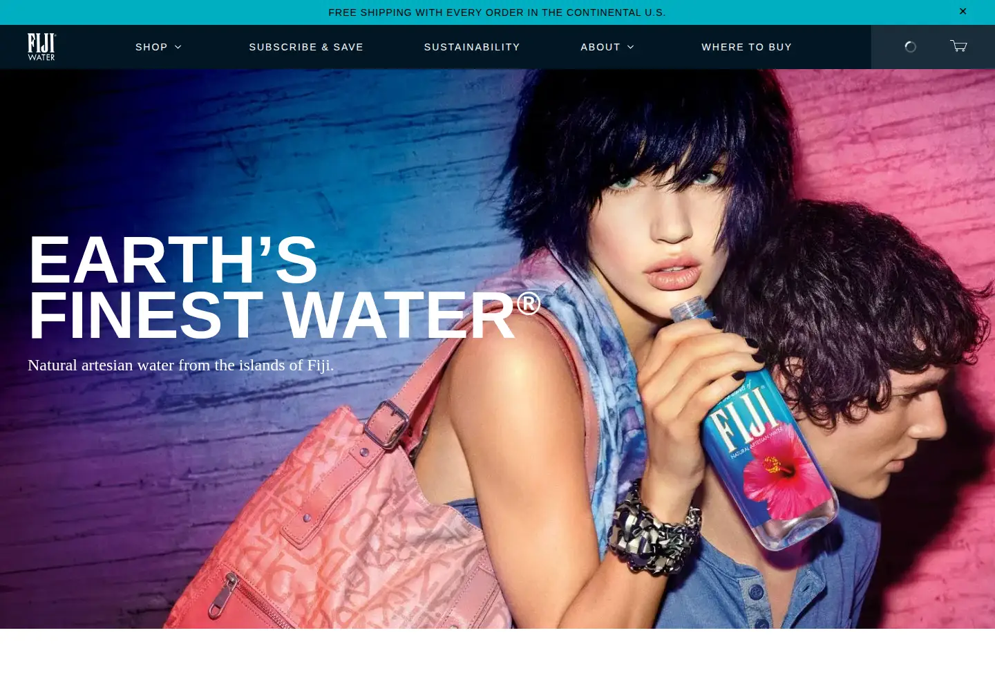 Captured homepage of fijiwater.com in the current scan