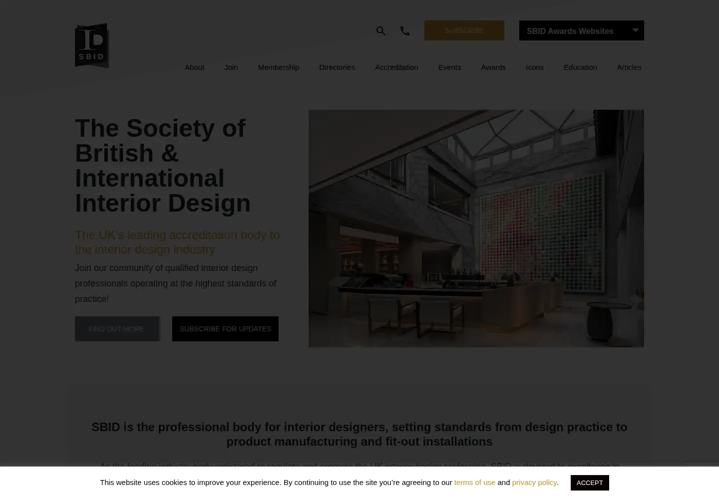 Captured homepage of sbid.org in the current scan