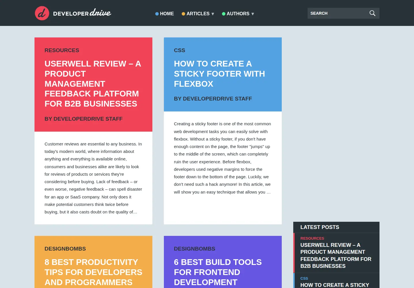 Screenshot of developerdrive.com