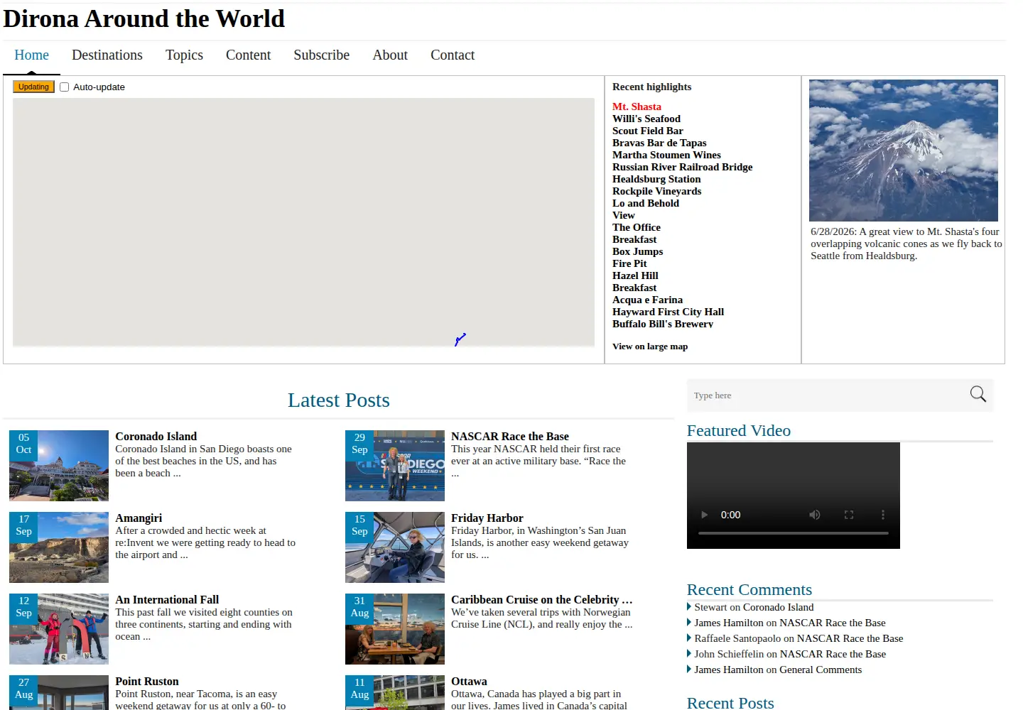 Captured homepage of mvdirona.com in the current scan