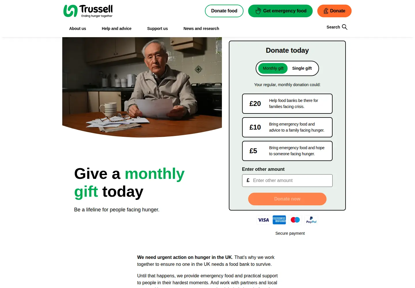Screenshot of trusselltrust.org