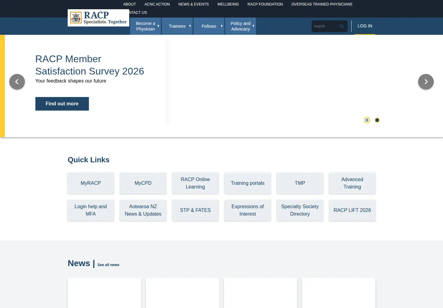 Screenshot of racp.edu.au