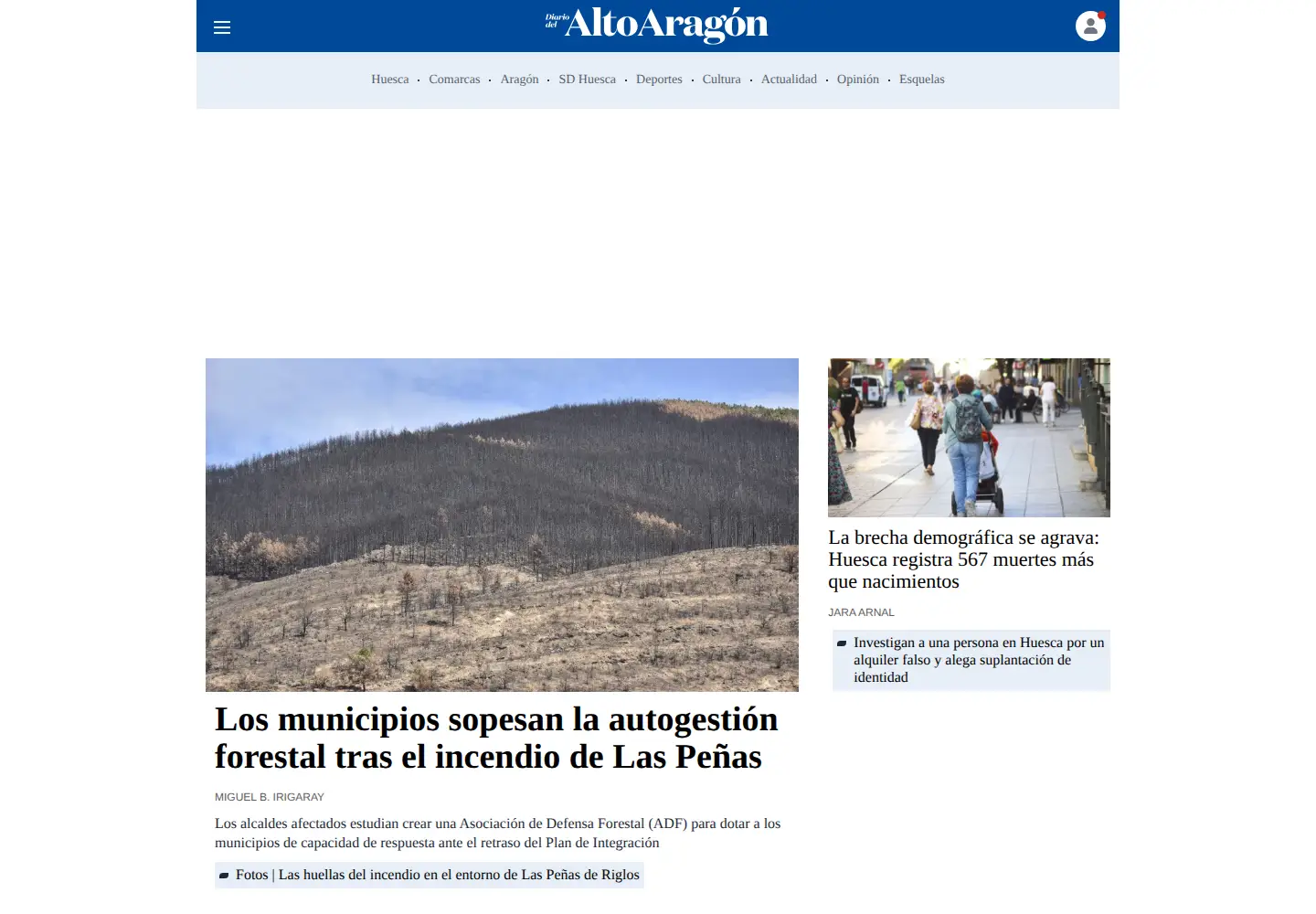 Screenshot of diariodelaltoaragon.es