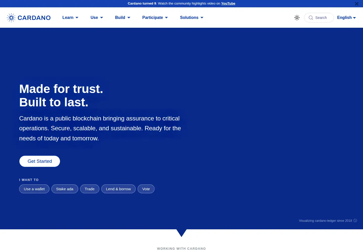 Screenshot of cardano.org