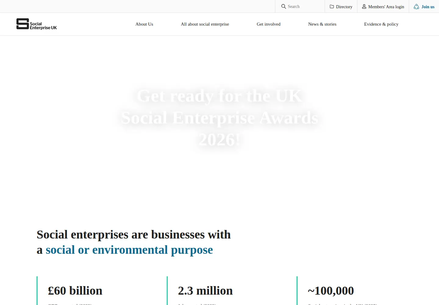 Screenshot of socialenterprise.org.uk