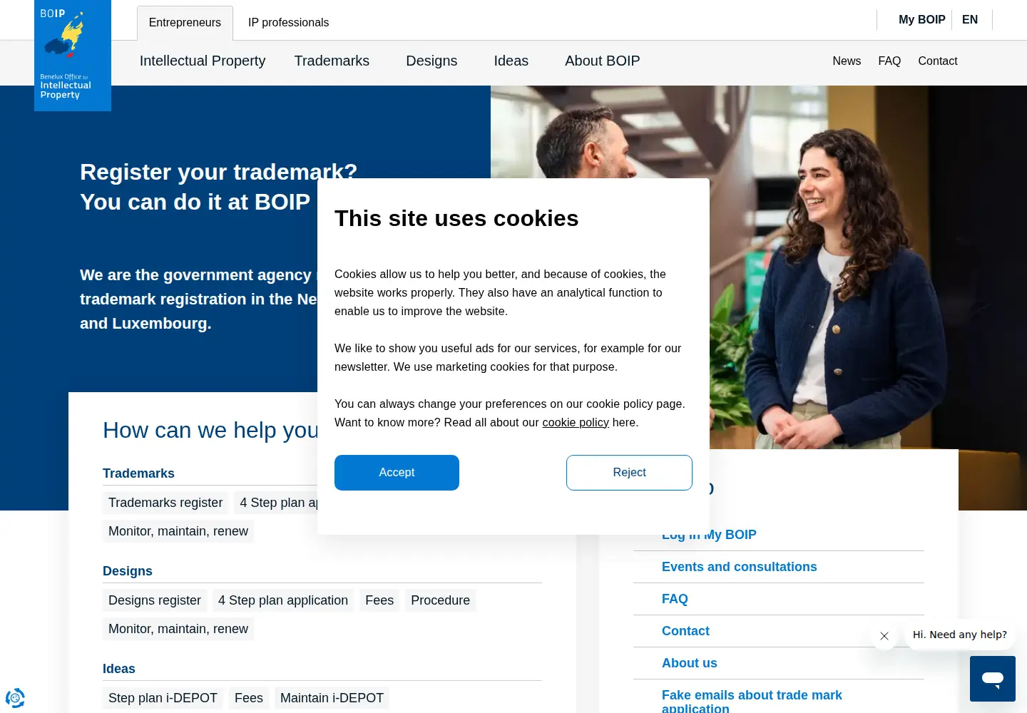 Screenshot of boip.int