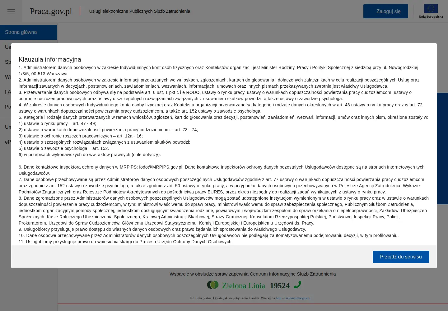 Screenshot of praca.gov.pl