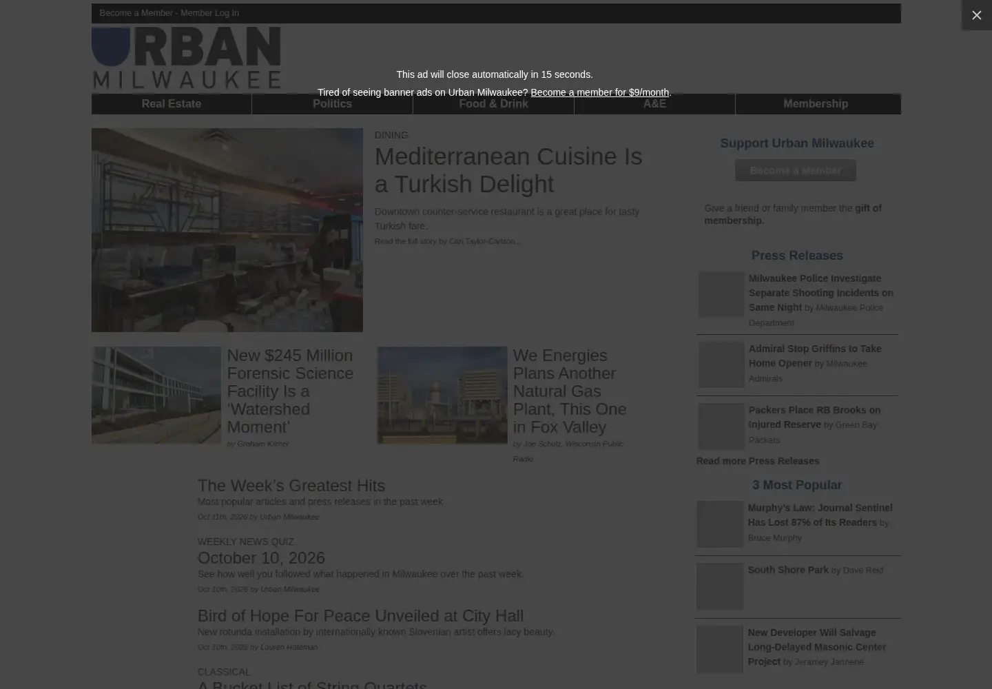 Captured homepage of urbanmilwaukee.com in the current scan