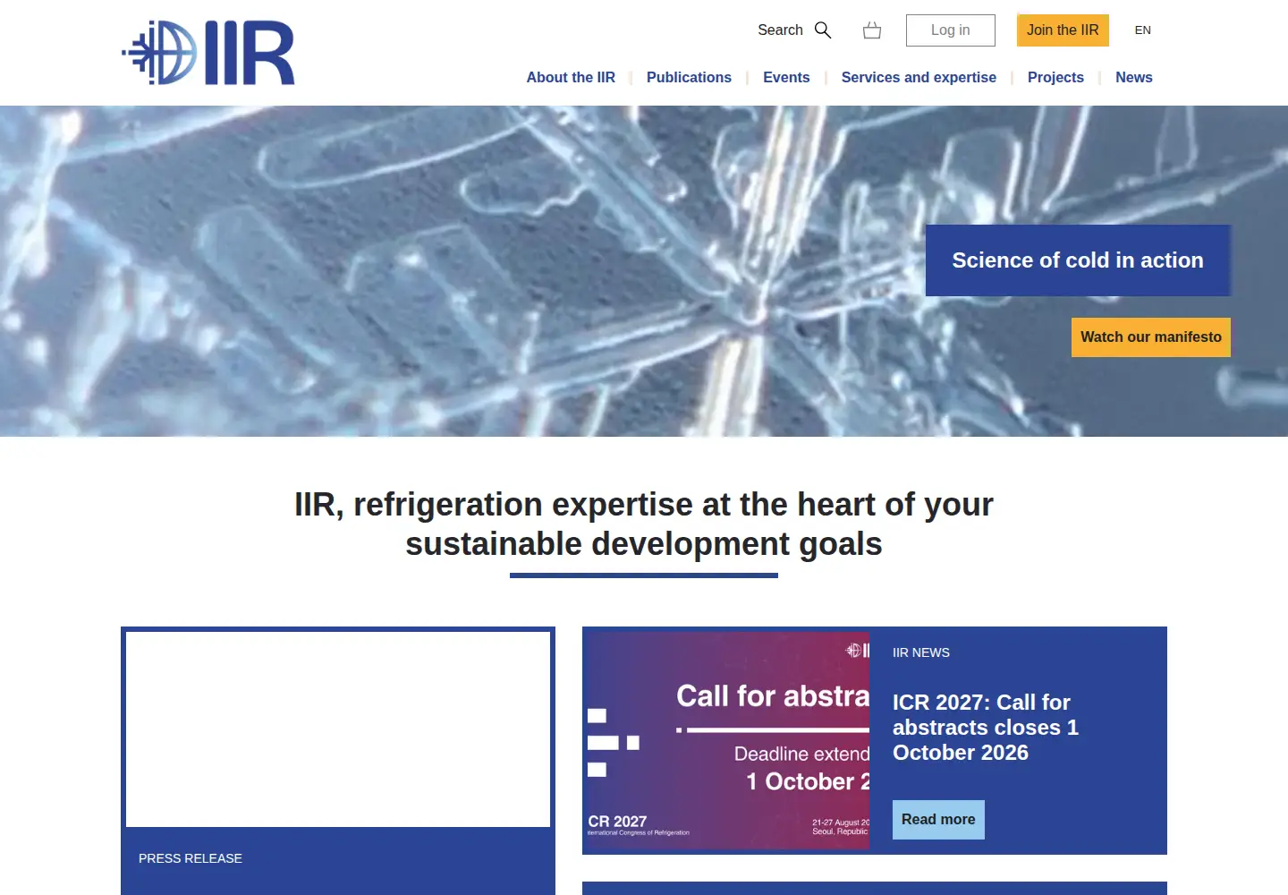Screenshot of iifiir.org
