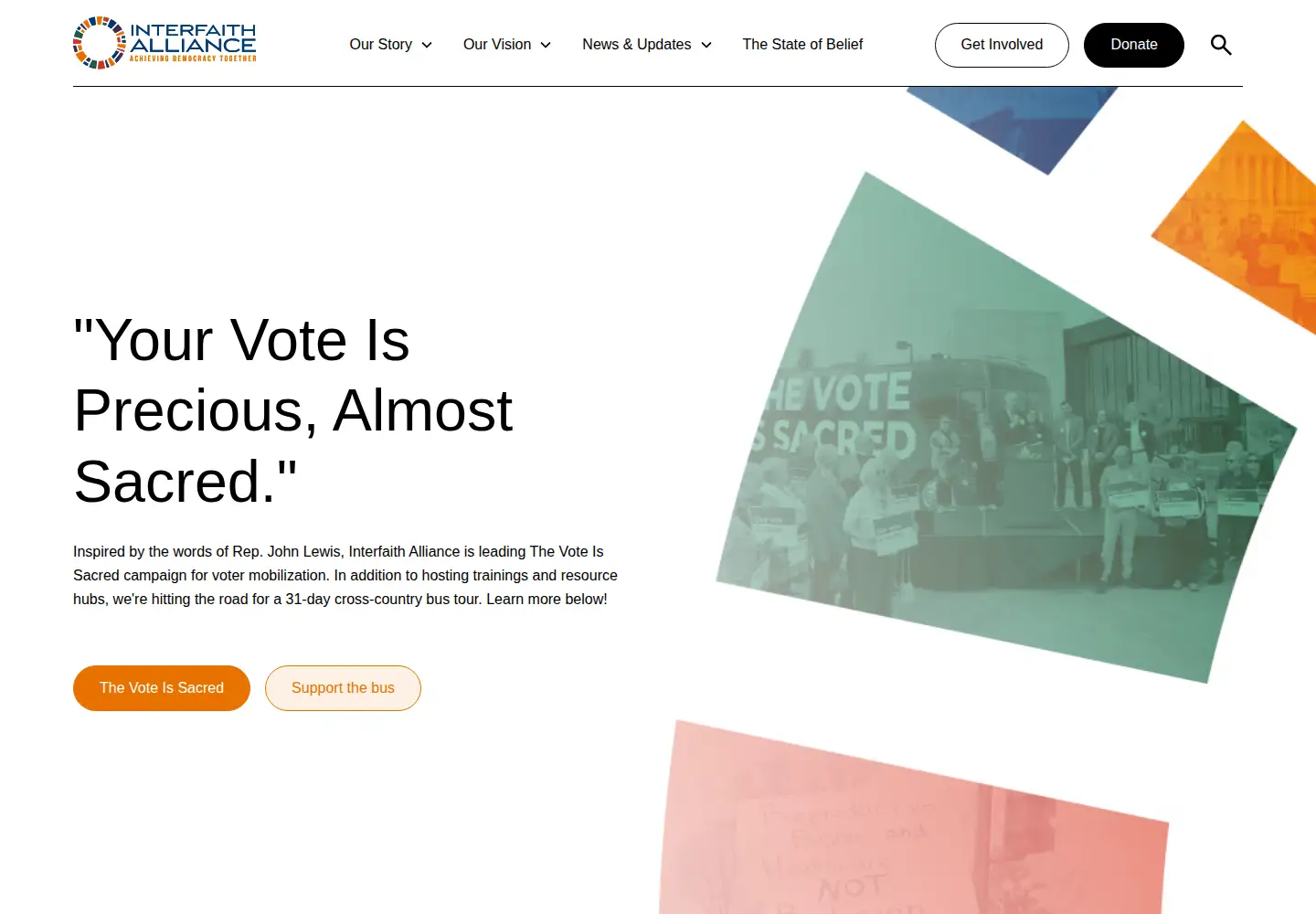 Captured homepage of interfaithalliance.org in the current scan