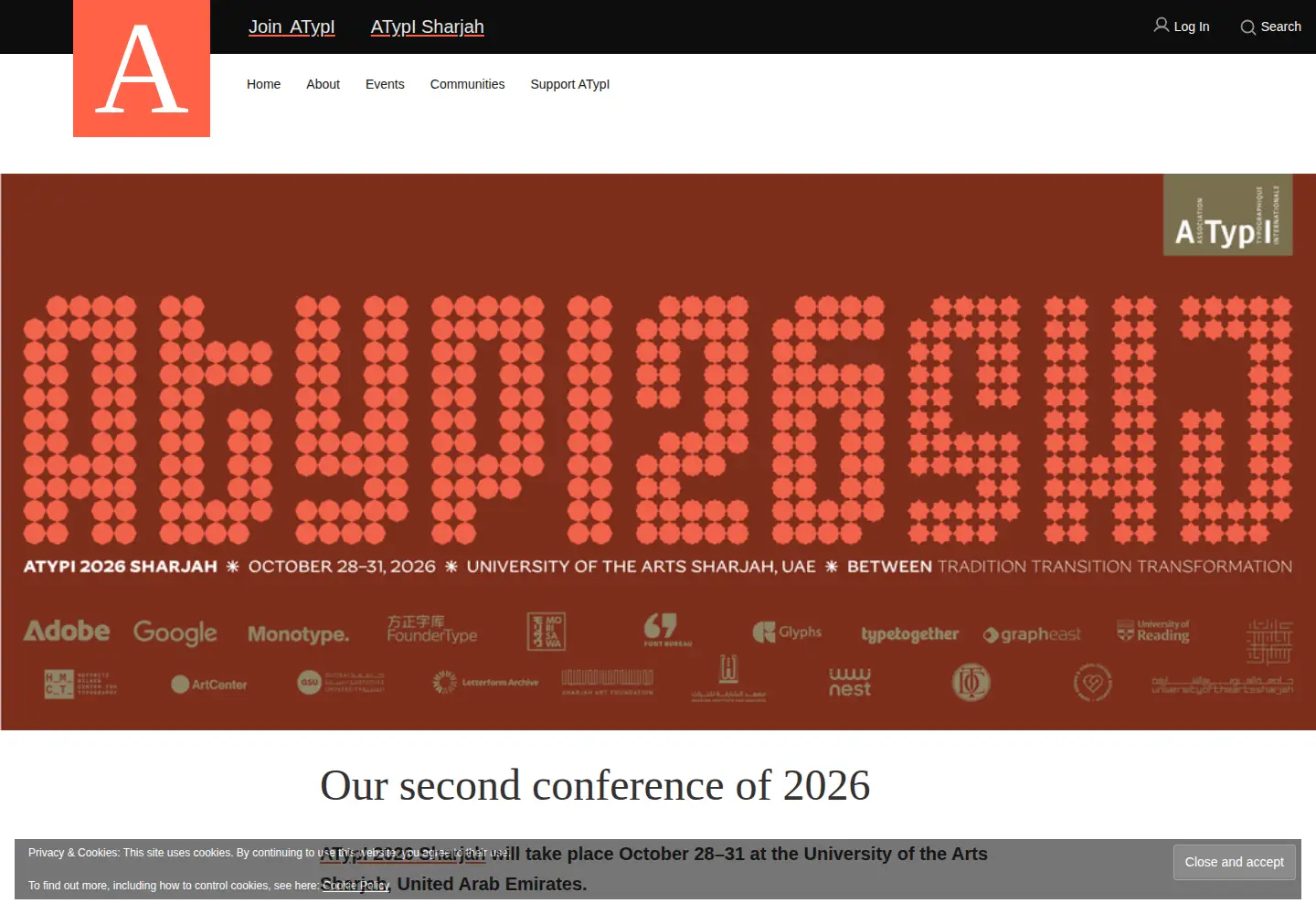 Captured homepage of atypi.org in the current scan