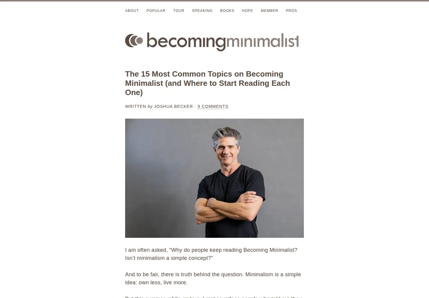 Screenshot of becomingminimalist.com