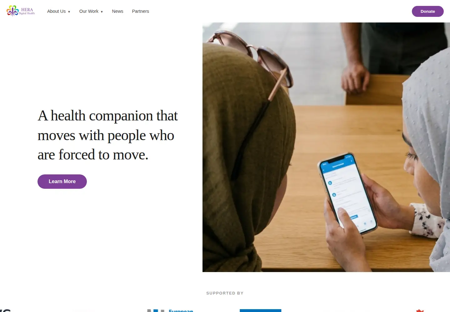 Screenshot of heradigitalhealth.org