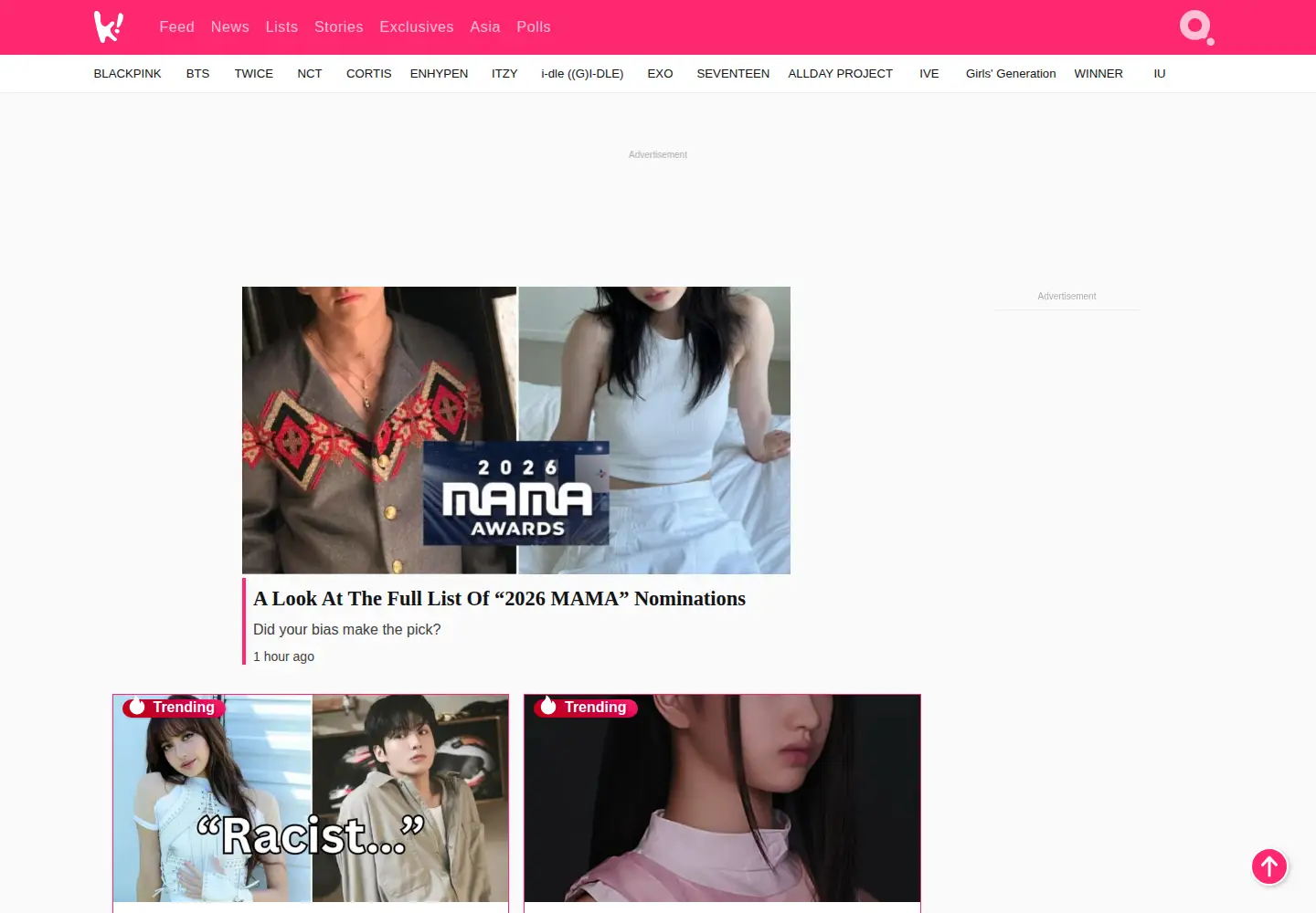 Screenshot of koreaboo.com