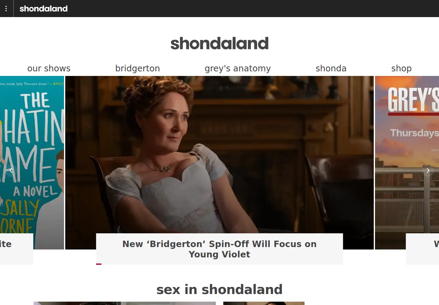 Screenshot of shondaland.com