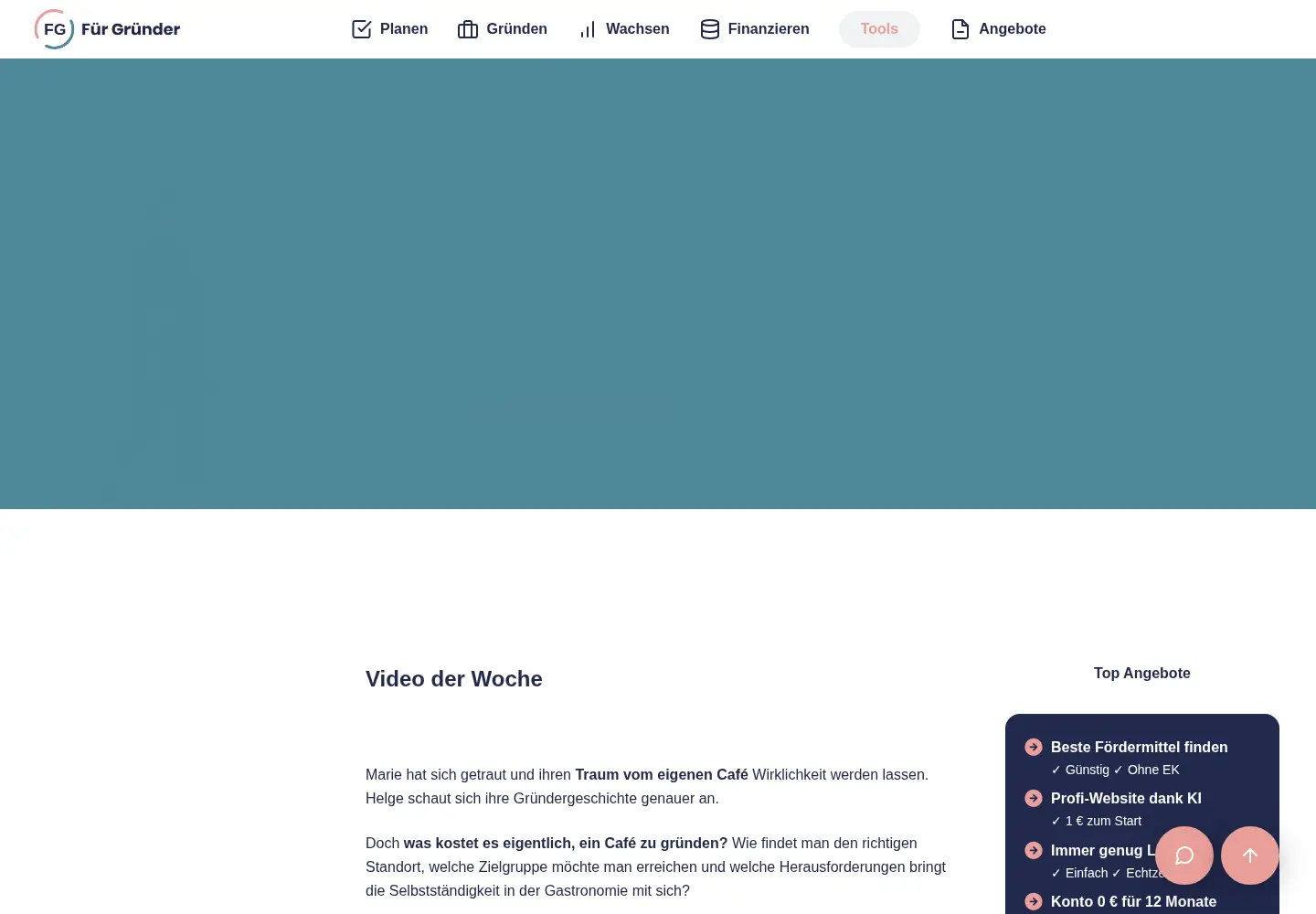 Captured homepage of fuer-gruender.de in the current scan