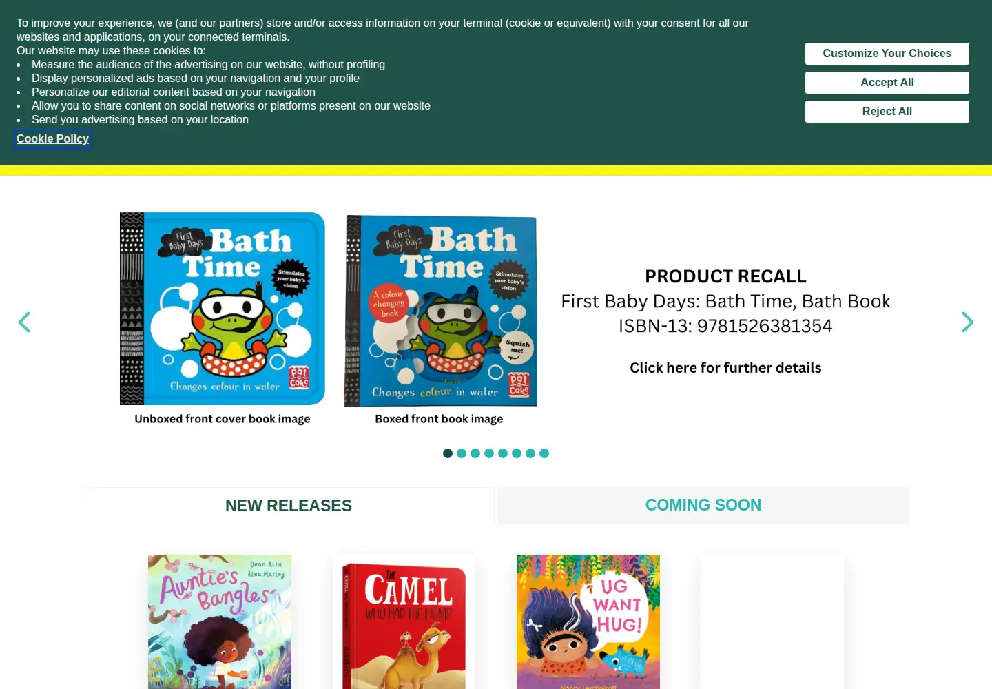Captured homepage of hachettechildrens.co.uk in the current scan