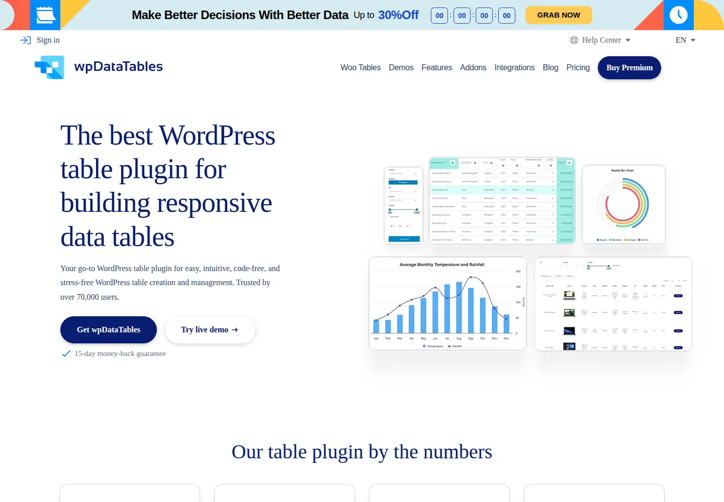 Screenshot of wpdatatables.com