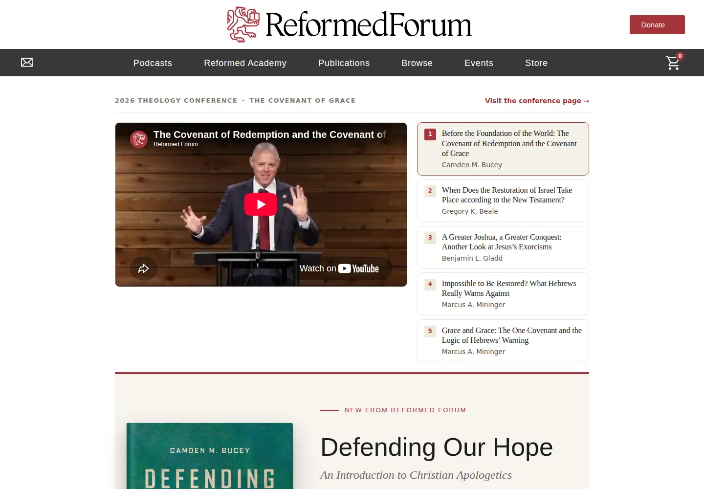 Screenshot of reformedforum.org